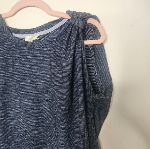 Anthropologie Deletta Blue White Space Dye Casual Cotton T Shirt Size Large - Picture 2 of 6